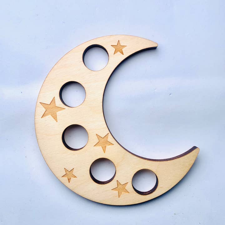 Essential Diamonds Co - Wholesale Decorative Tabletop Object - Phasing Moon Sphere Stand - Multi 4in