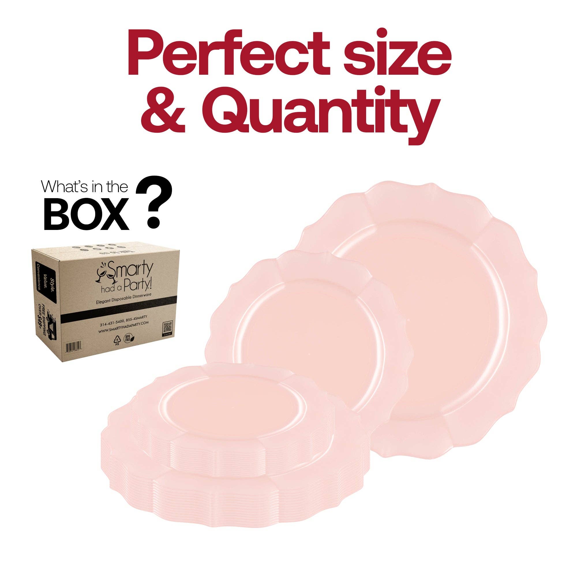 Smarty had a Party - Wholesale Dinnerware Set - Pearl Pink Round Lotus Dinnerware Value Set - 20 Sets4