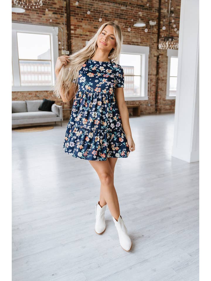 Blue Dixie Floral Dress for wholesale on Faire