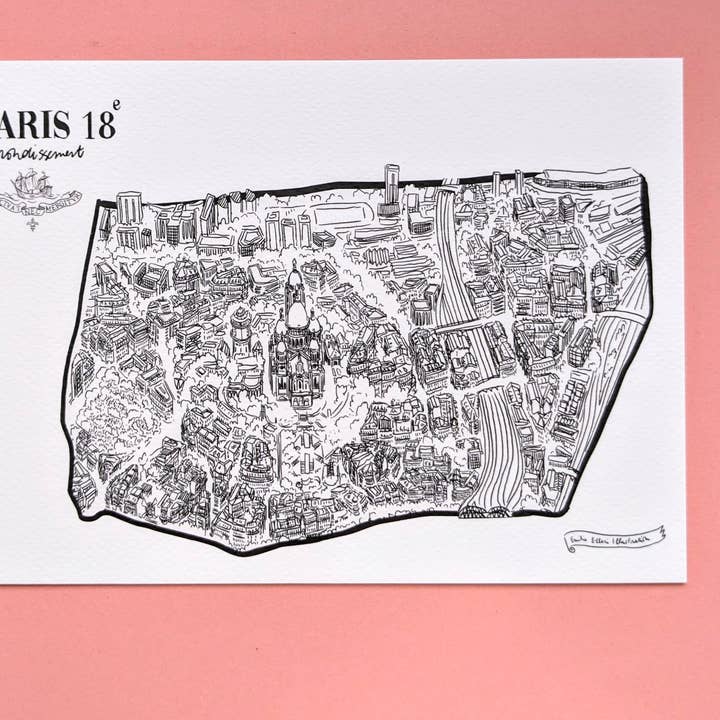 Paris Arrondissement Posters for wholesale by EMILIE ETTORI ILLUSTRATION