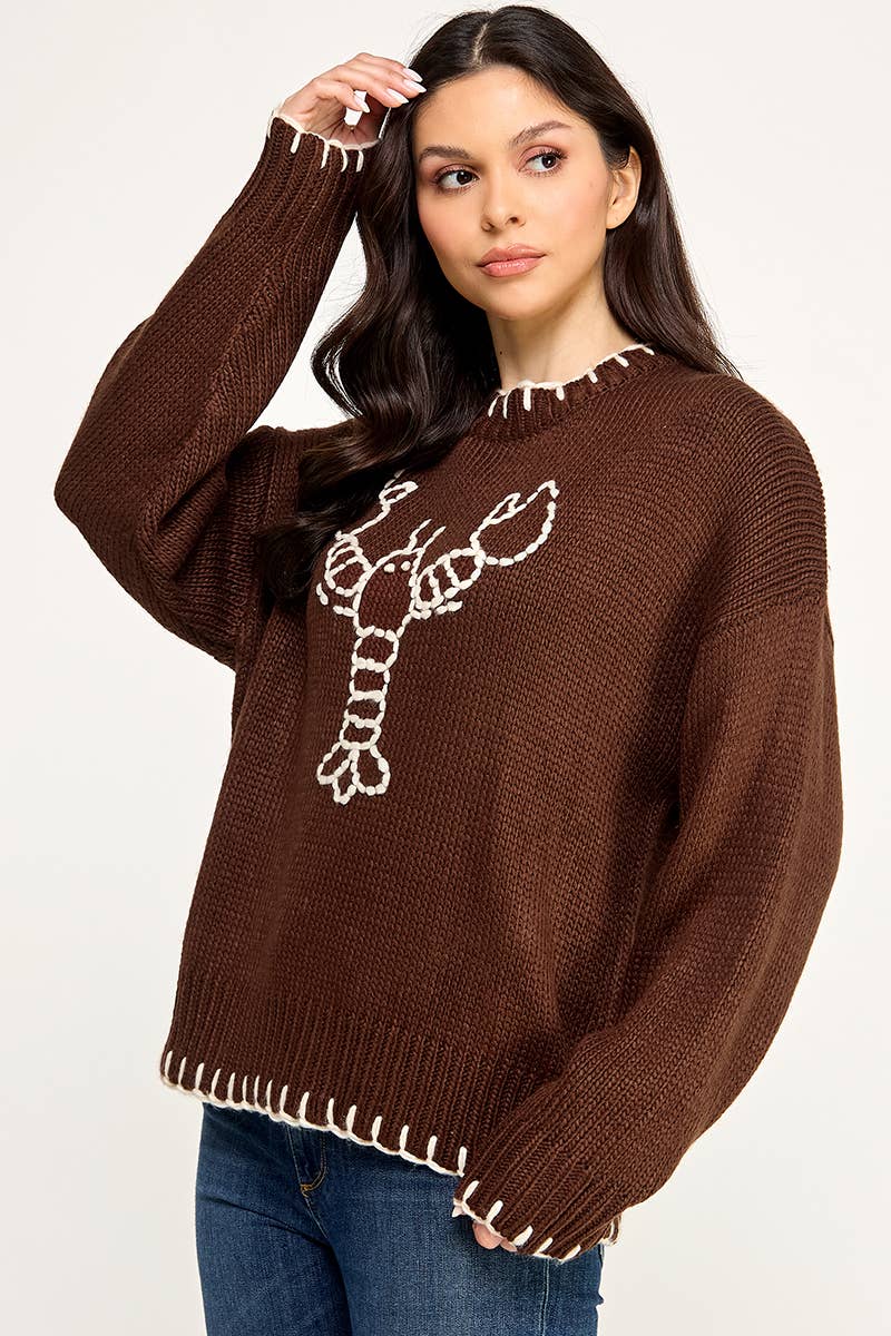 Sweet Generis - Wholesale Knit Sweater - Women's - MY LOVELY LOBSTER CASUAL PULLOVER SWEATER45