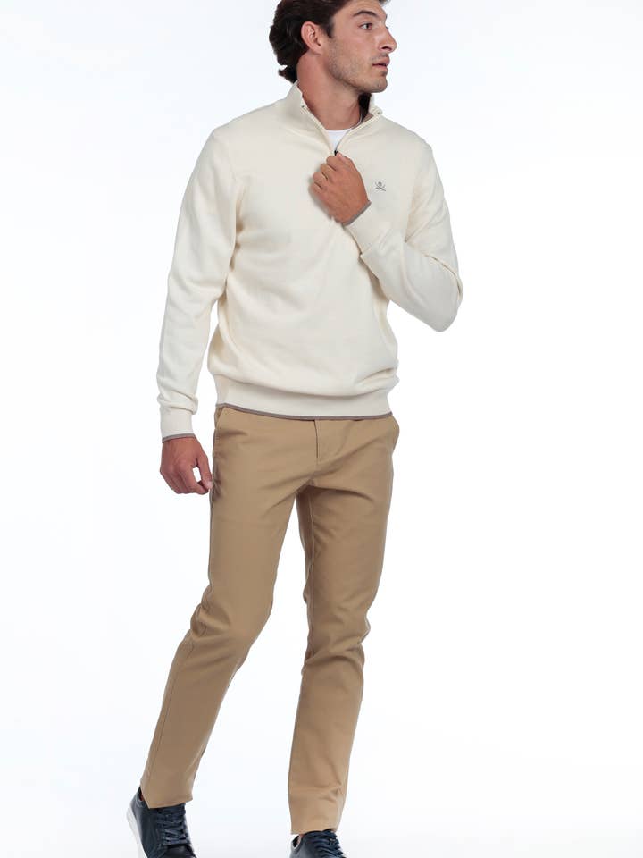 The Time of Bocha - Wholesale Jersey - Men's - Men's Natural Zipper Sweater The Time Of Bocha3