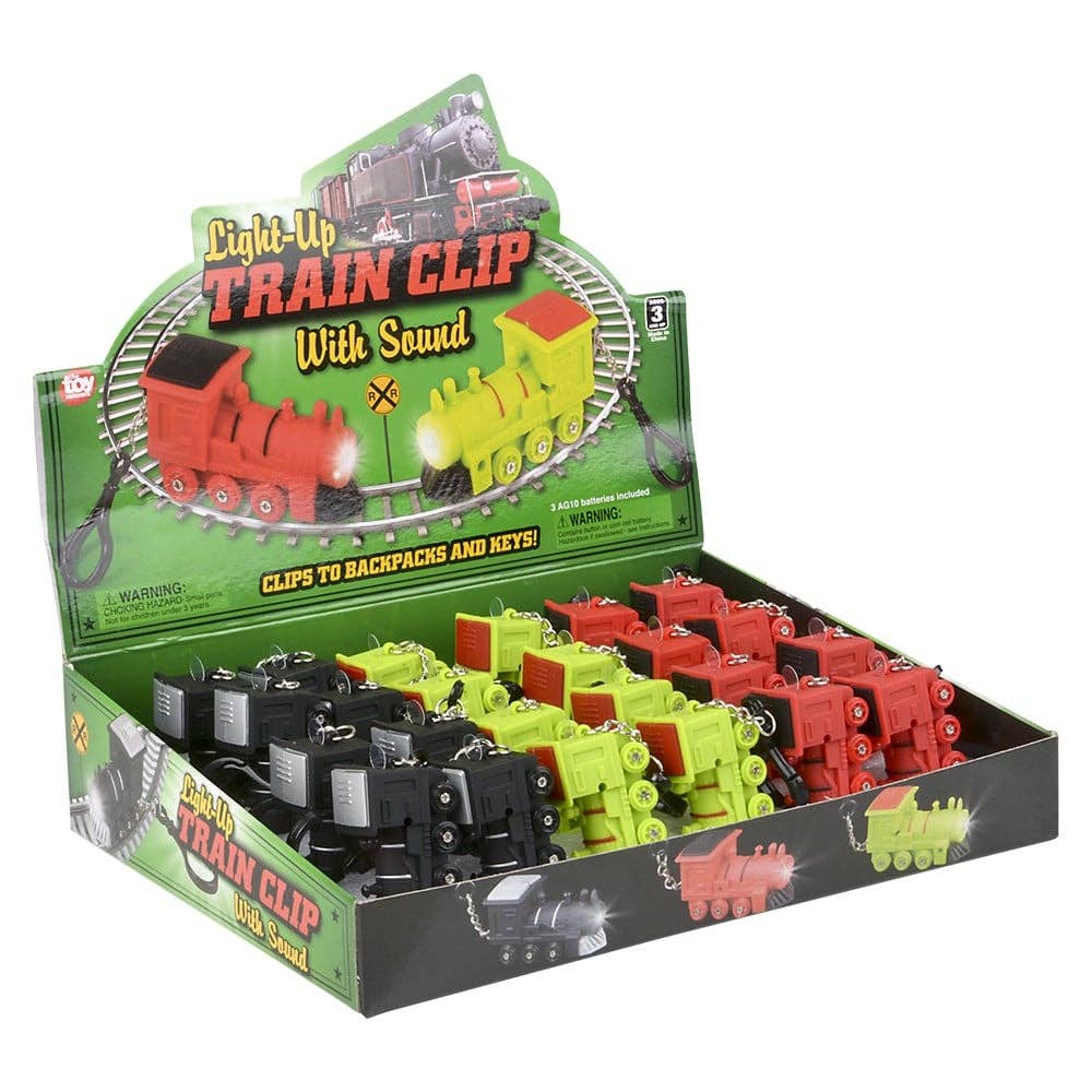 La Luna Bella - Toys - Wholesale Light-Up Toy - Kids & Baby - 2" LIGHT-UP TRAIN BACK PACK CLIP WITH SOUND - LLB Toys1