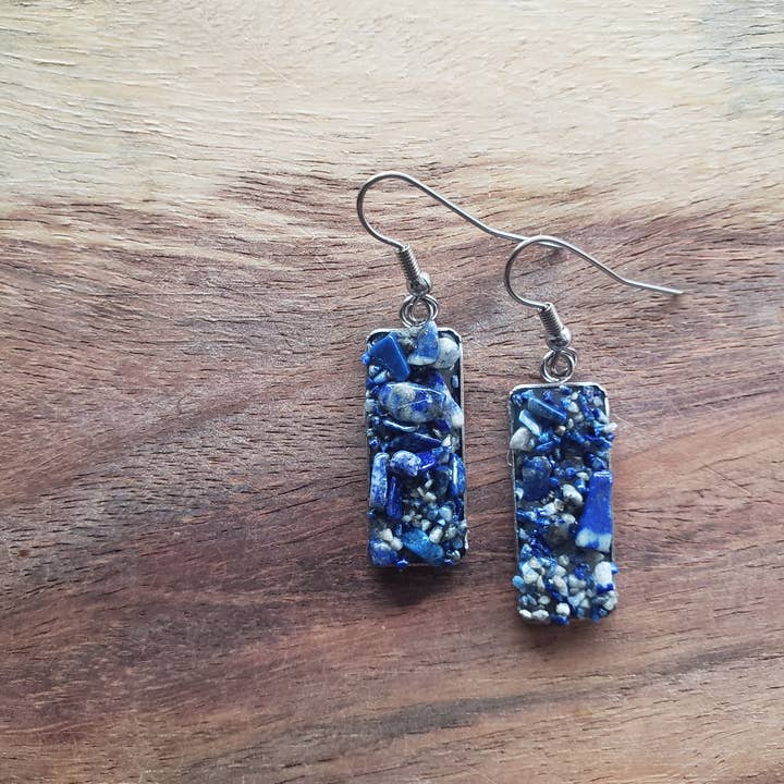 Moon studio jewelry - Wholesale Dangle Earrings - Dangle raw stone earrings15