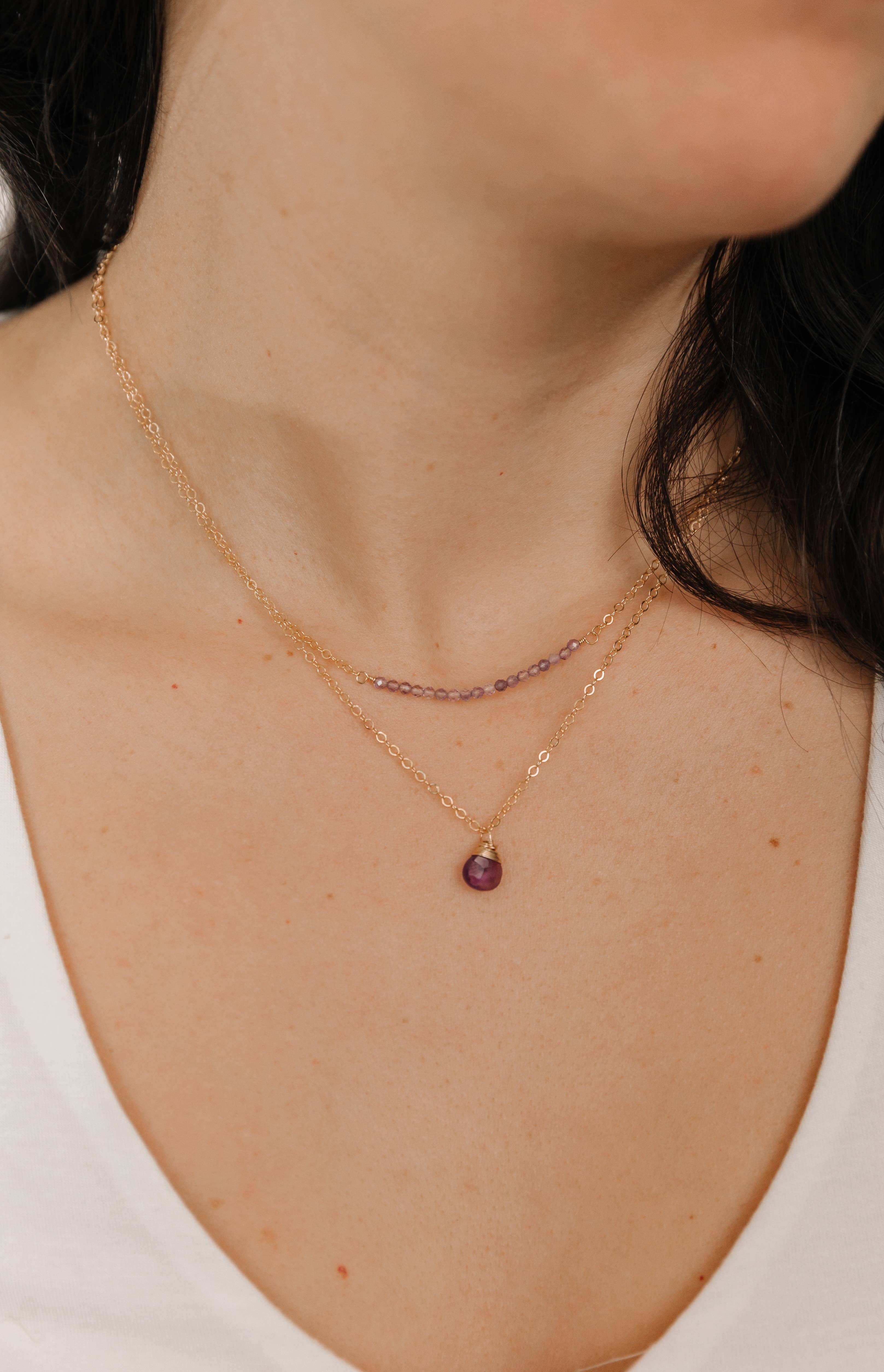 Seaflowerjewelry - Vendita all'ingrosso Parure di gioielli - Set di gioielli in ametista e orecchini con pietra portafortuna febbraio6