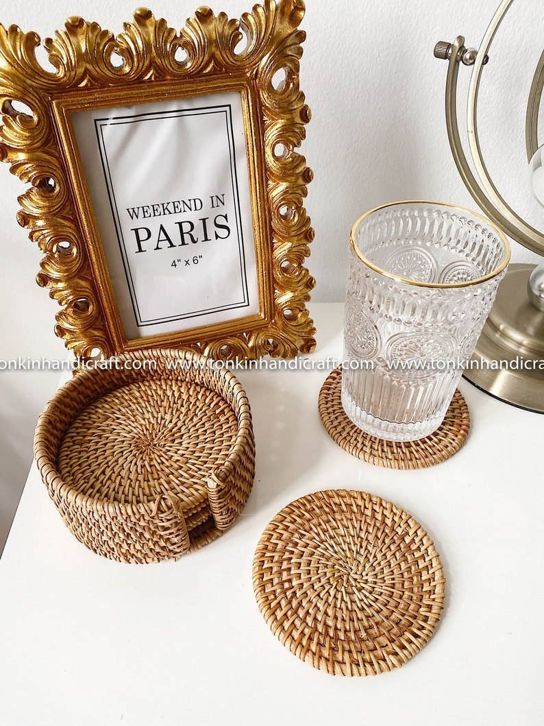 Tonkin Handicraft - Wholesale Coasters - Set of 6 rattan coasters1