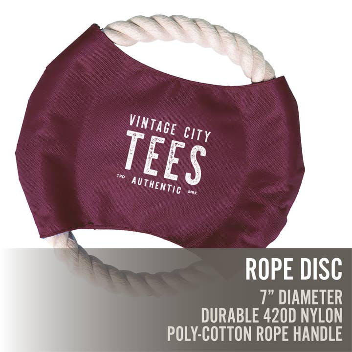 Vintage City Tees - Wholesale Pet Rope Toy - Dog - Vintage Varsity, Property of - Custom Pet Rope Disc Frisbee2