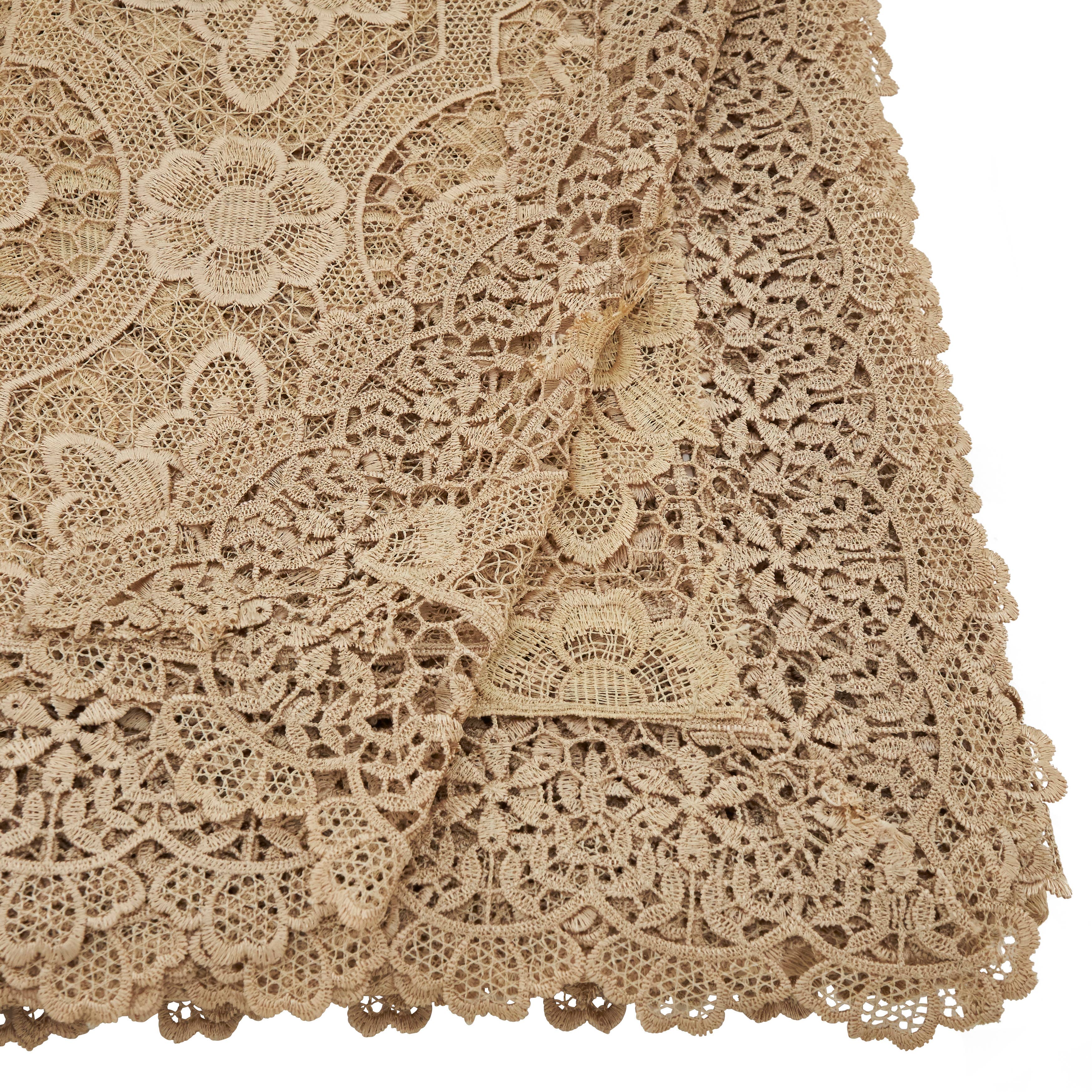Ecru All Over Lace Tablecloth for wholesale on Faire2