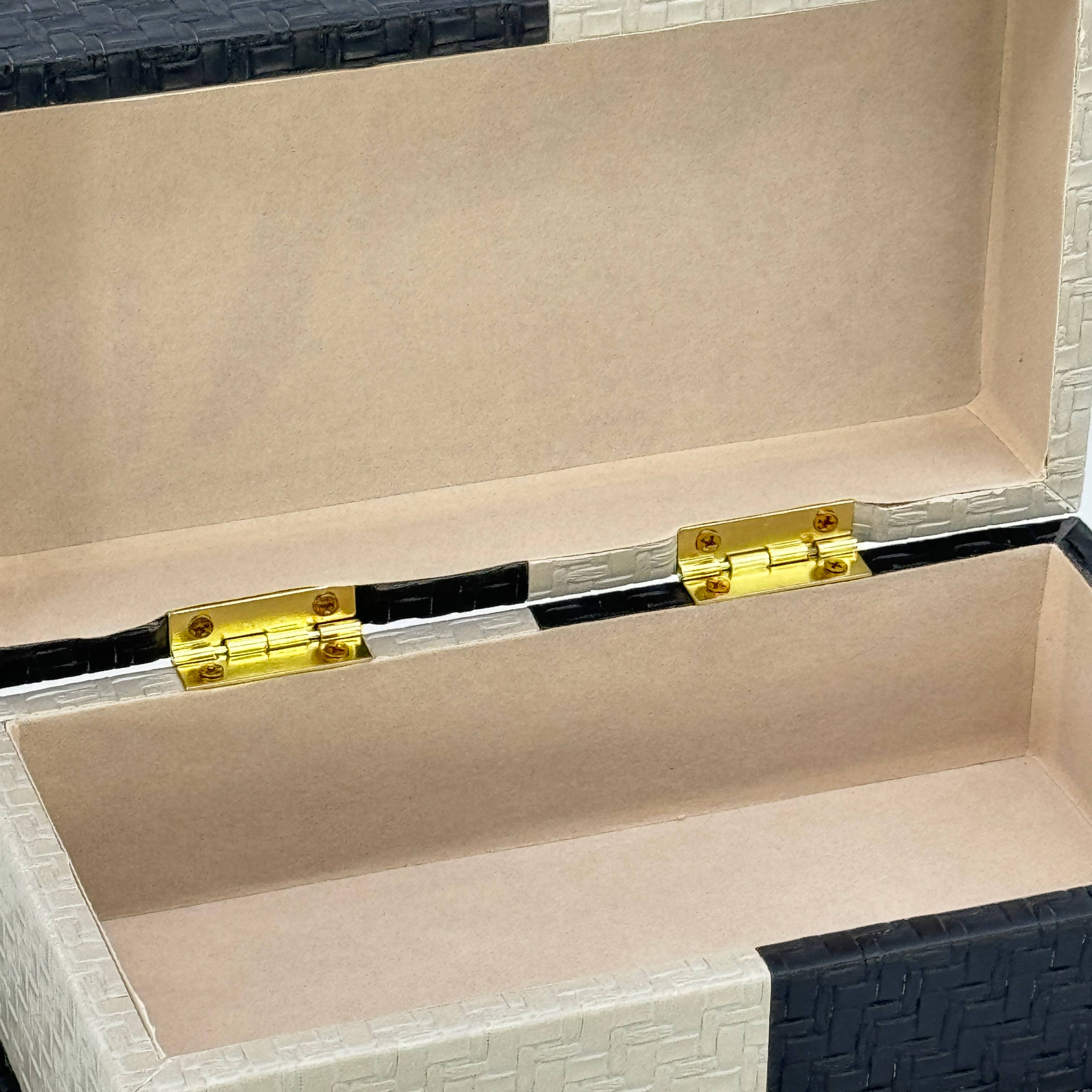 Galt International Company - Vente Boîtes décoratives - Coffret décoratif bicolore en cuir végétalien21