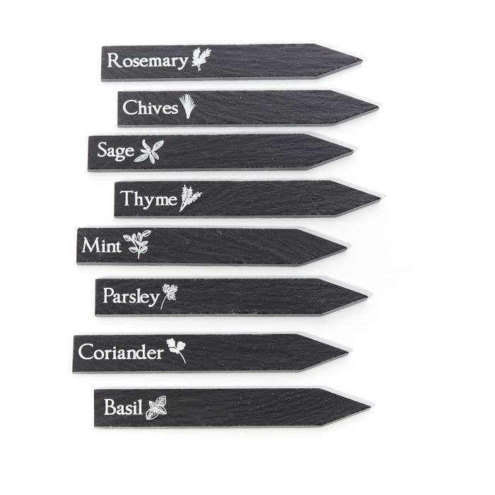 Langs - Vente Piquets de jardin/pelouse - Marqueur d'herbes de jardin en ardoise 8 assortis 32/pot avec illustration2