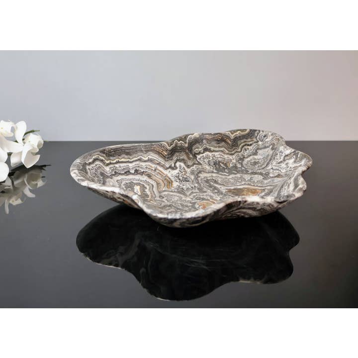 OnyxBowl - Wholesale Decorative Plate/Dish/Bowl - Zebra Onyx Stone Bowl, Luxury Candy Dish, Table Centerpiece 4