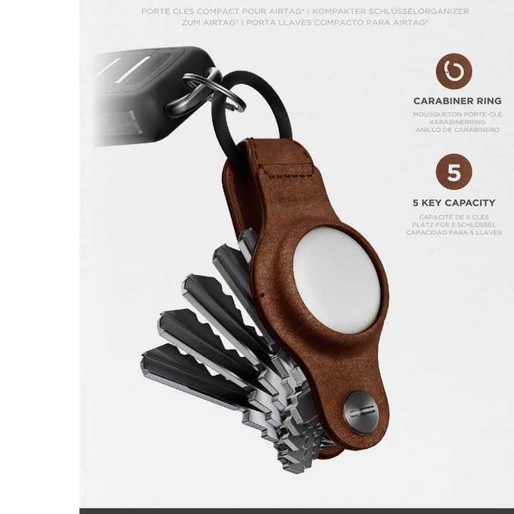 KeySmart Air Genuine Leather | Compact Key Holder For AirTag for wholesale by KeySmart / STATIK