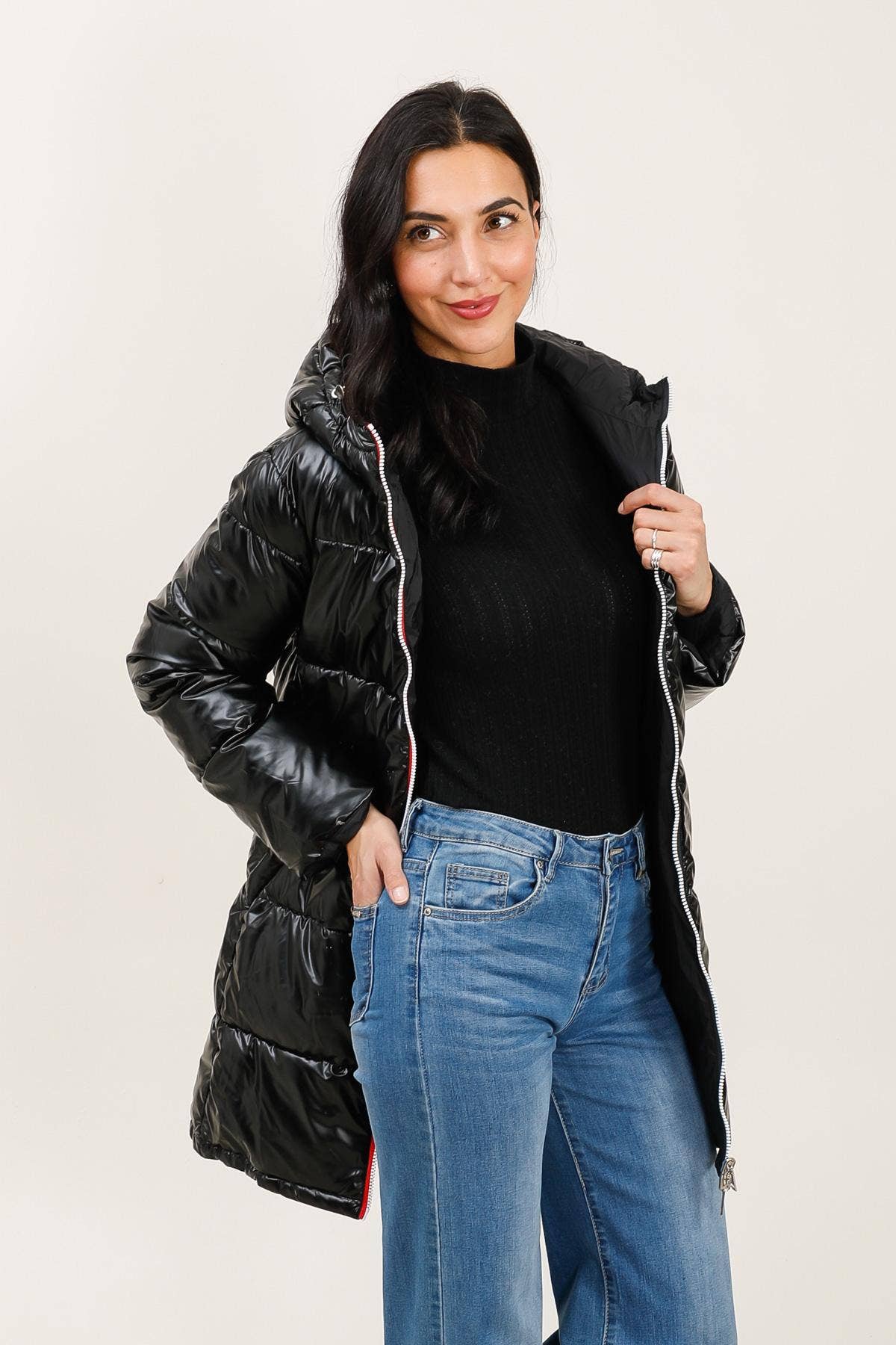 Attrait Paris - Wholesale Puffer Jacket - Women's - Mid-length reversible waterproof puffer jacket21