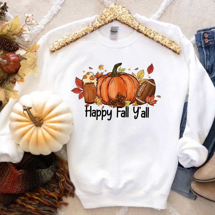 Sudadera Otoño Happy Fall Yall para venta al por mayor de Londas Trendy Tees