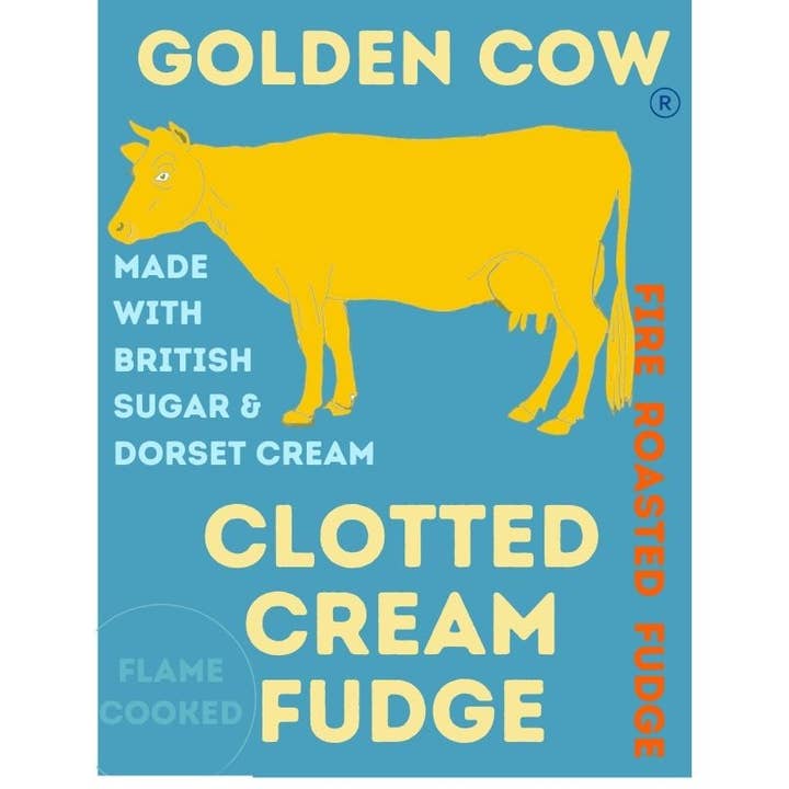 Golden Cow Fire Roasted Artisan Clotted Cream Fudge for wholesale by Dorset Chocolate