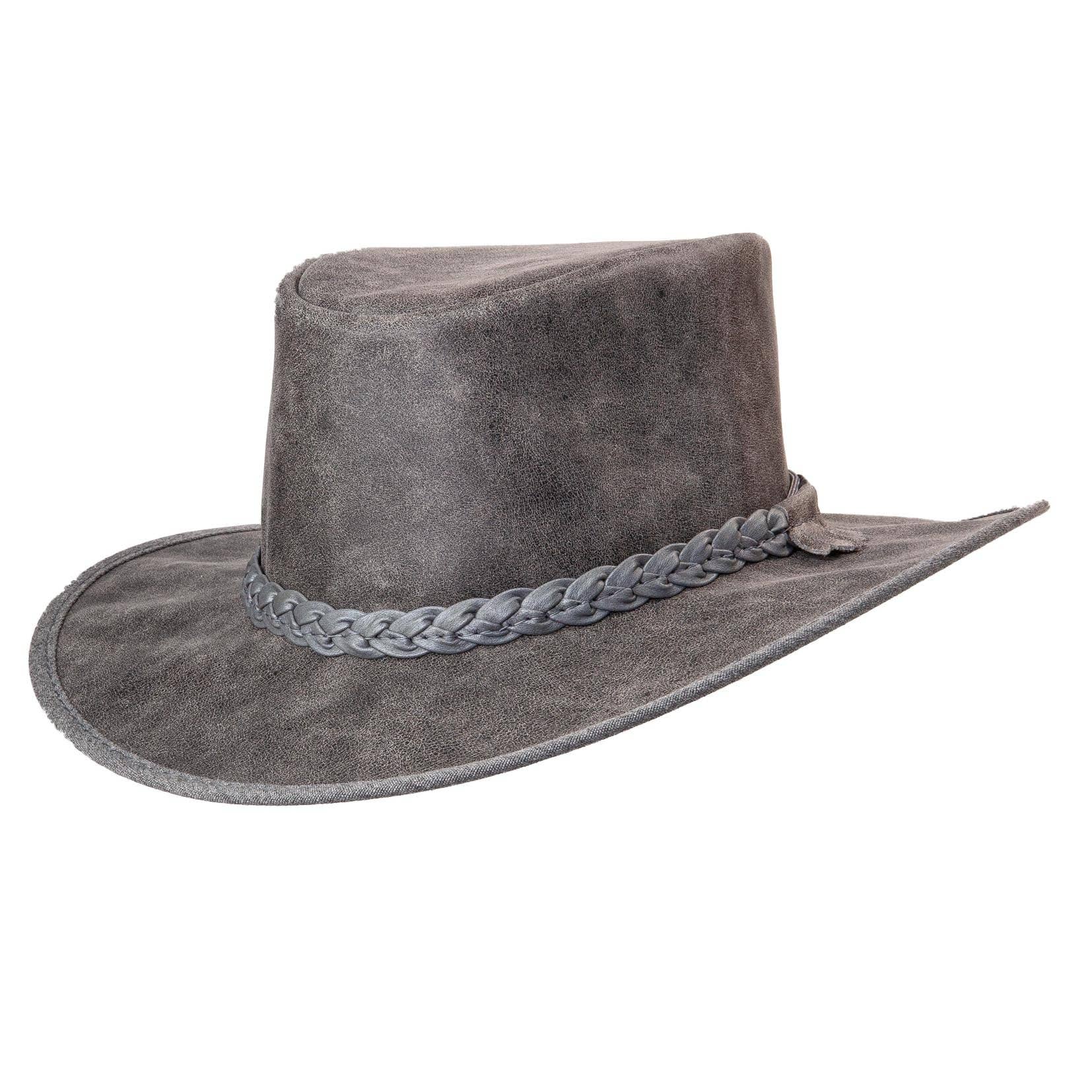 American Hat Makers - Wholesale Cowboy Hat - Unisex - Premium Crushable Leather Outback Hat - Style Crusher4