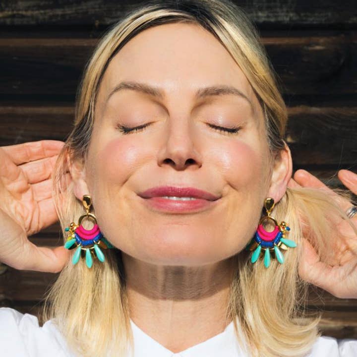 Araracuara - Venta al por mayor Pendientes colgantes - Pendientes llamativos de estilo mexicano de TIERRABOMBA1