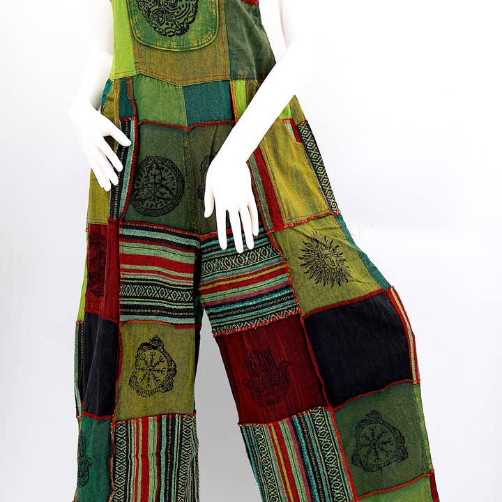 Cotton Hippie Handmade Gheri Patchwork Pagan Symbols Wide Leg Bohemian Overalls and other Purchase Wholesale hippie overalls. Free Returns & Net 60 Terms on Faire trending on Faire.