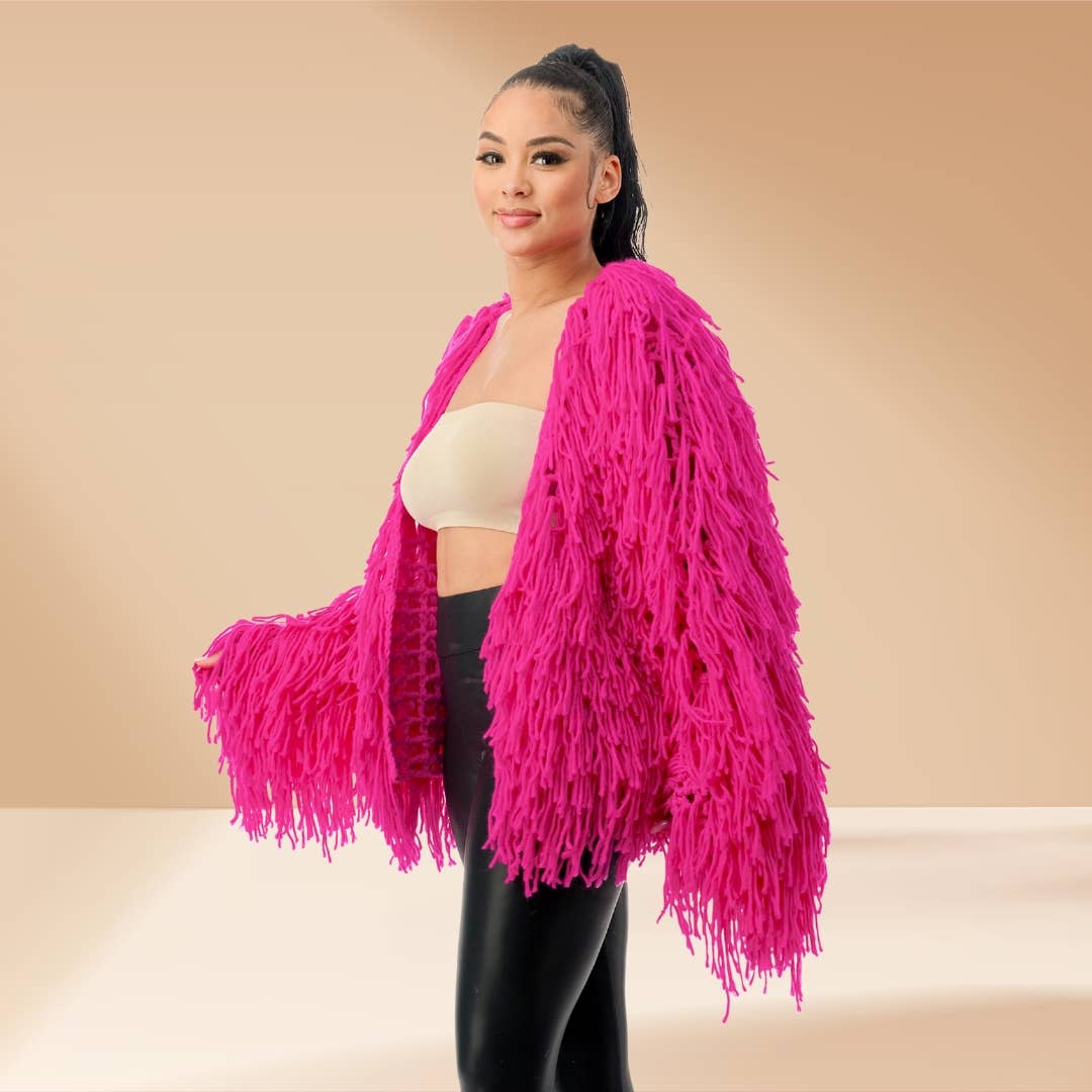 Celystrends - Wholesale Cardigan - Women's - Fringe Shaggy Open Cardigan8