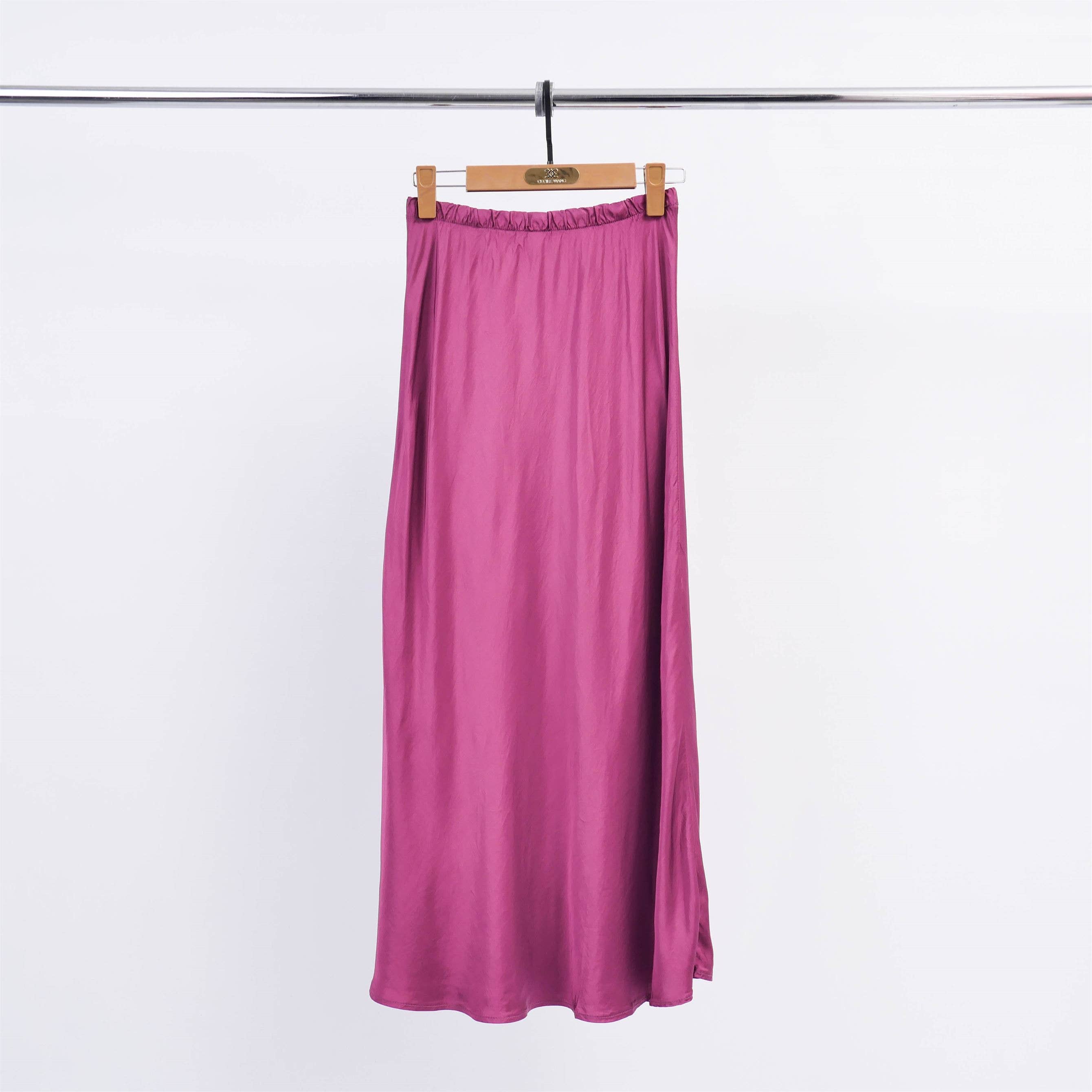 Cecile Wang - Wholesale Skirt - Women's - Fluid mid-length satin skirt DB820617