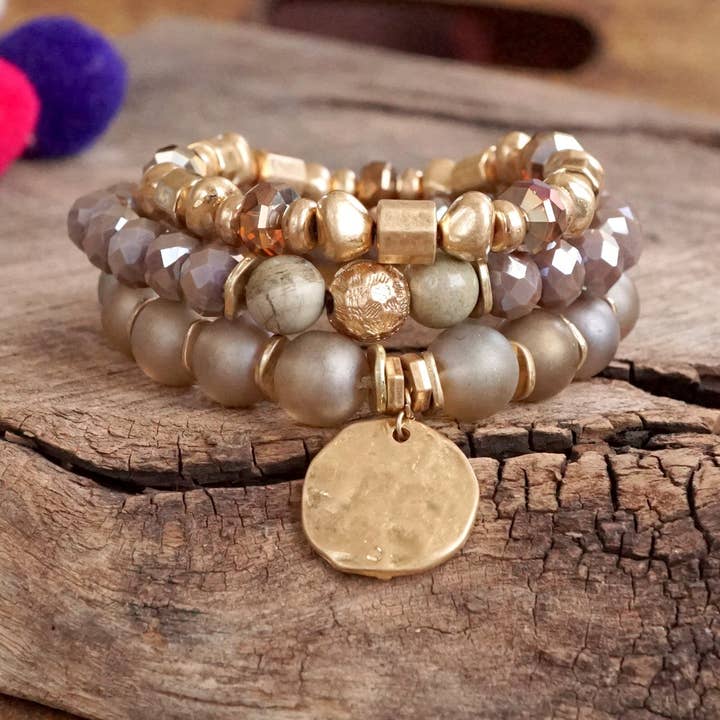 Boho Beads Coin Bracelets Statement set in Rose Pink and other Purchase Wholesale xm004. Free Returns & Net 60 Terms on Faire trending on Faire.