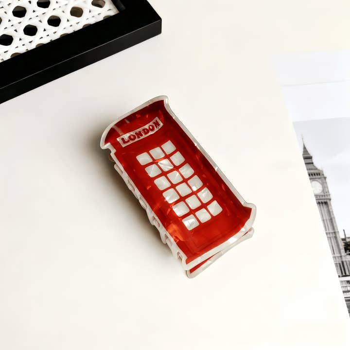Otterware - Wholesale Hair Clip - Women's - London Calling: Red Telephone Booth & Circular Claw Clips