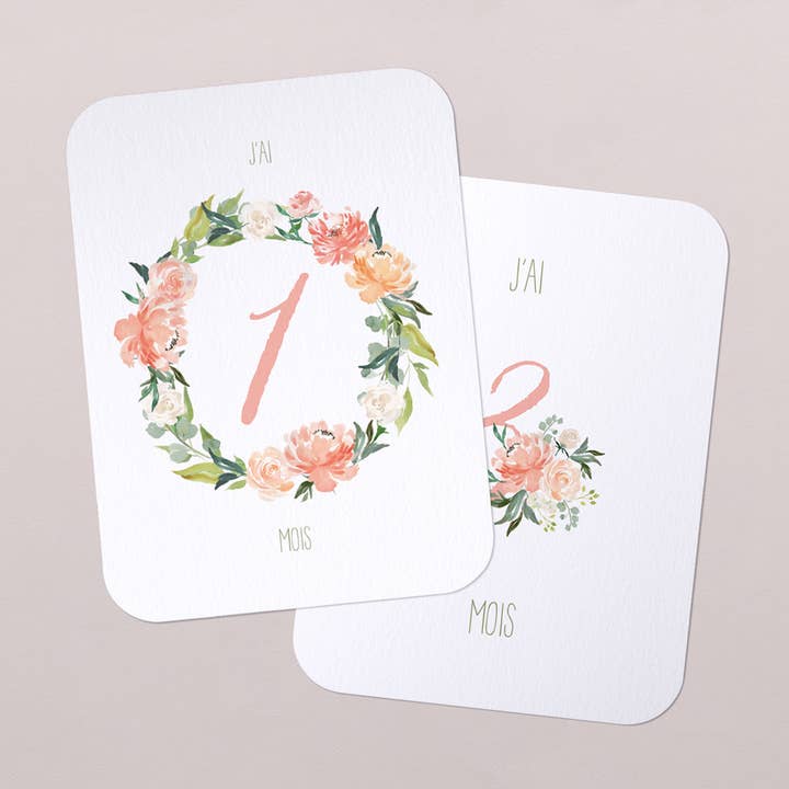 Tarjetas con hitos para el primer año - Cherry para venta al por mayor de Cotton Bird