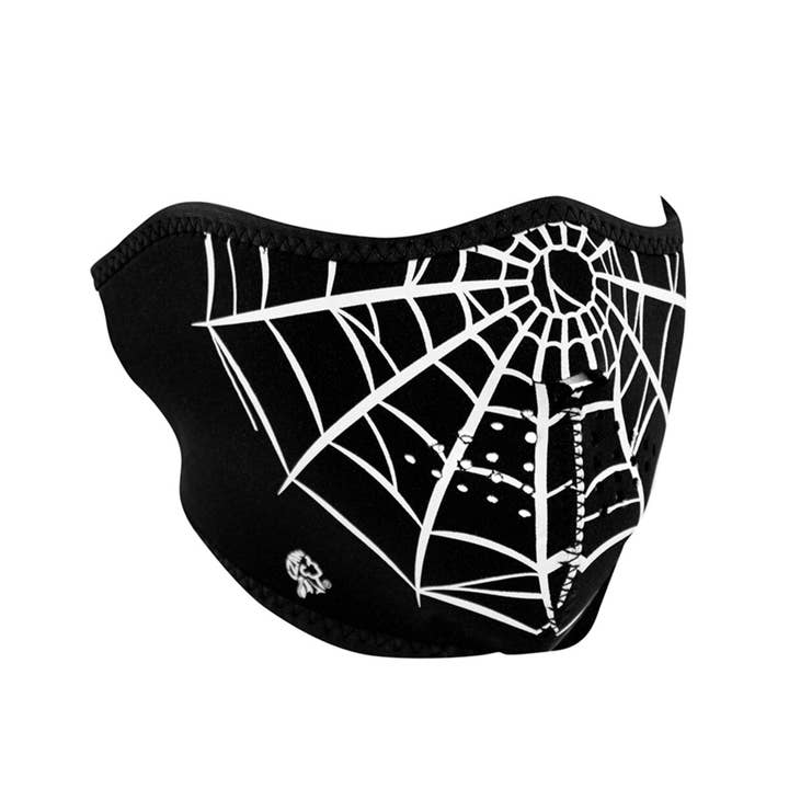 ZAN Headgear - Wholesale Balaclava - Unisex - ZAN Headgear Half Neoprene Face Mask - Spider Web