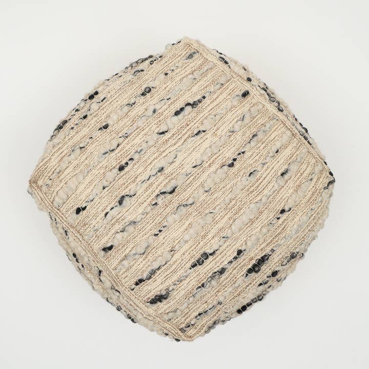 Beige Neutral Retreat Pouf, 18"x18" for wholesale on Faire