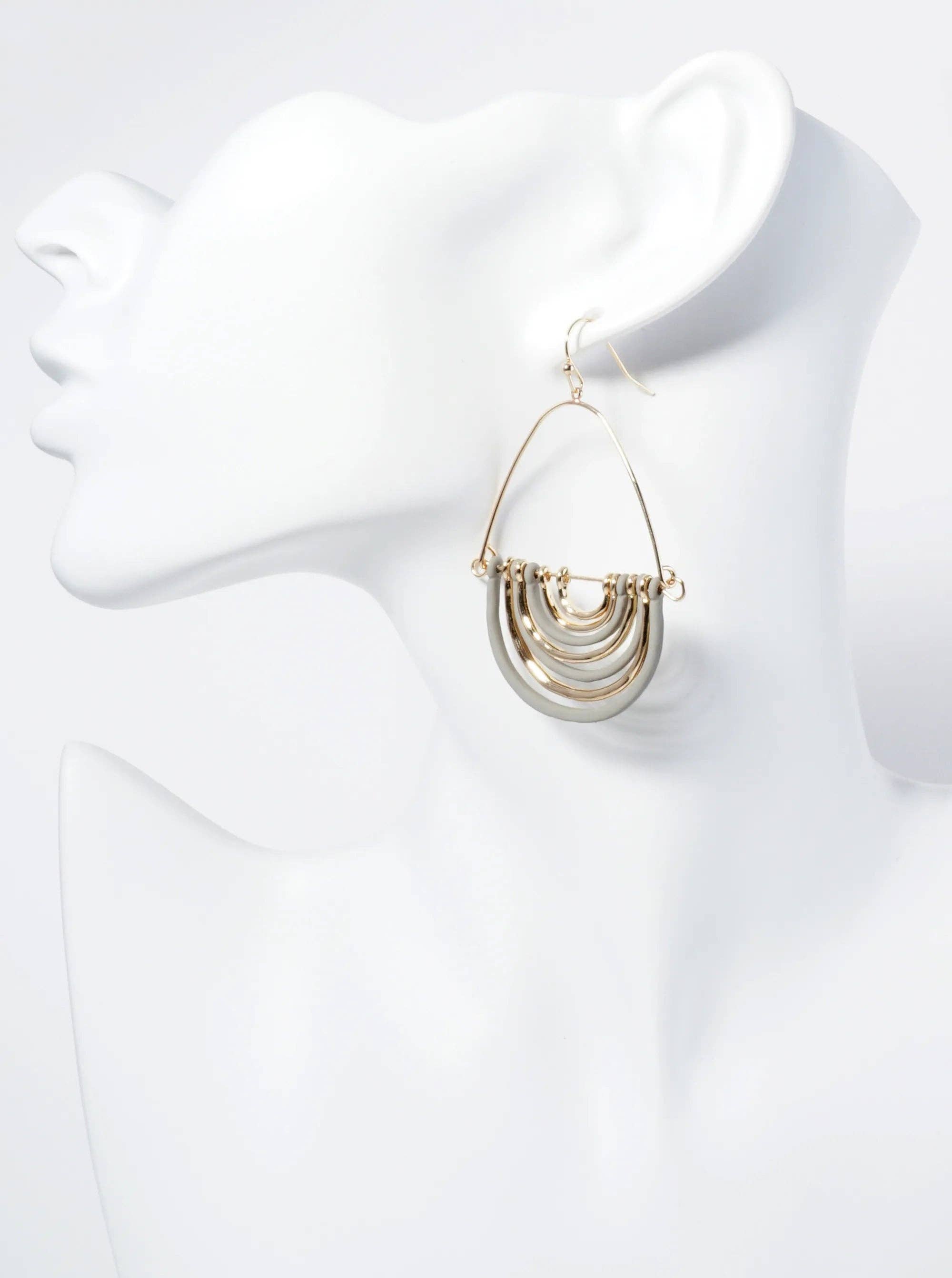 Wild Honey - Wholesale Dangle Earrings - Hammered Metal Geometric Teardrop Dangle Earrings6