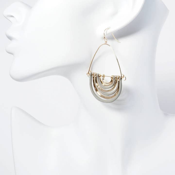 Wild Honey - Wholesale Dangle Earrings - Hammered Metal Geometric Teardrop Dangle Earrings6