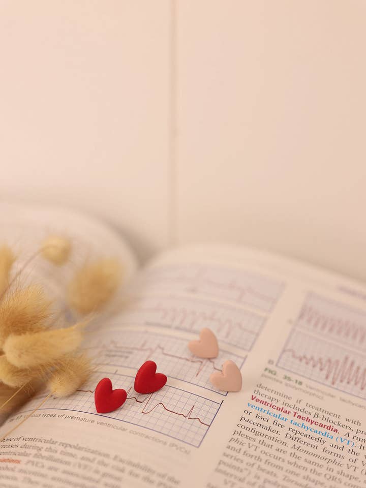 Heart Stud *titanium post* | Clay Earrings for wholesale by Katie White Designs LLC