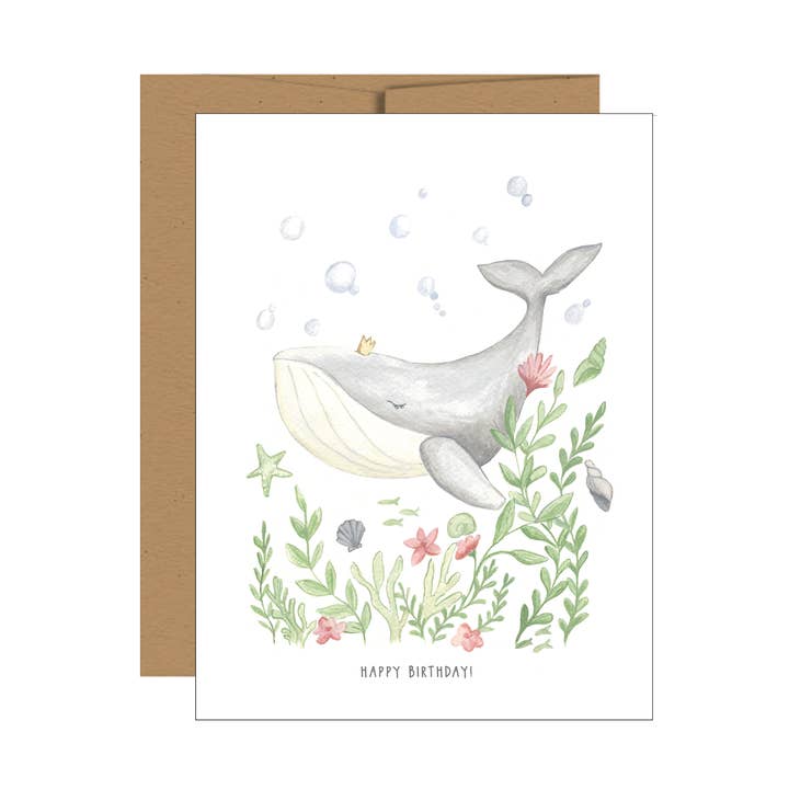 Jessica Frasz Studio – Engroshandel Fødselsdagskort – Whale Fødselsdag Kid Lykønskningskort0