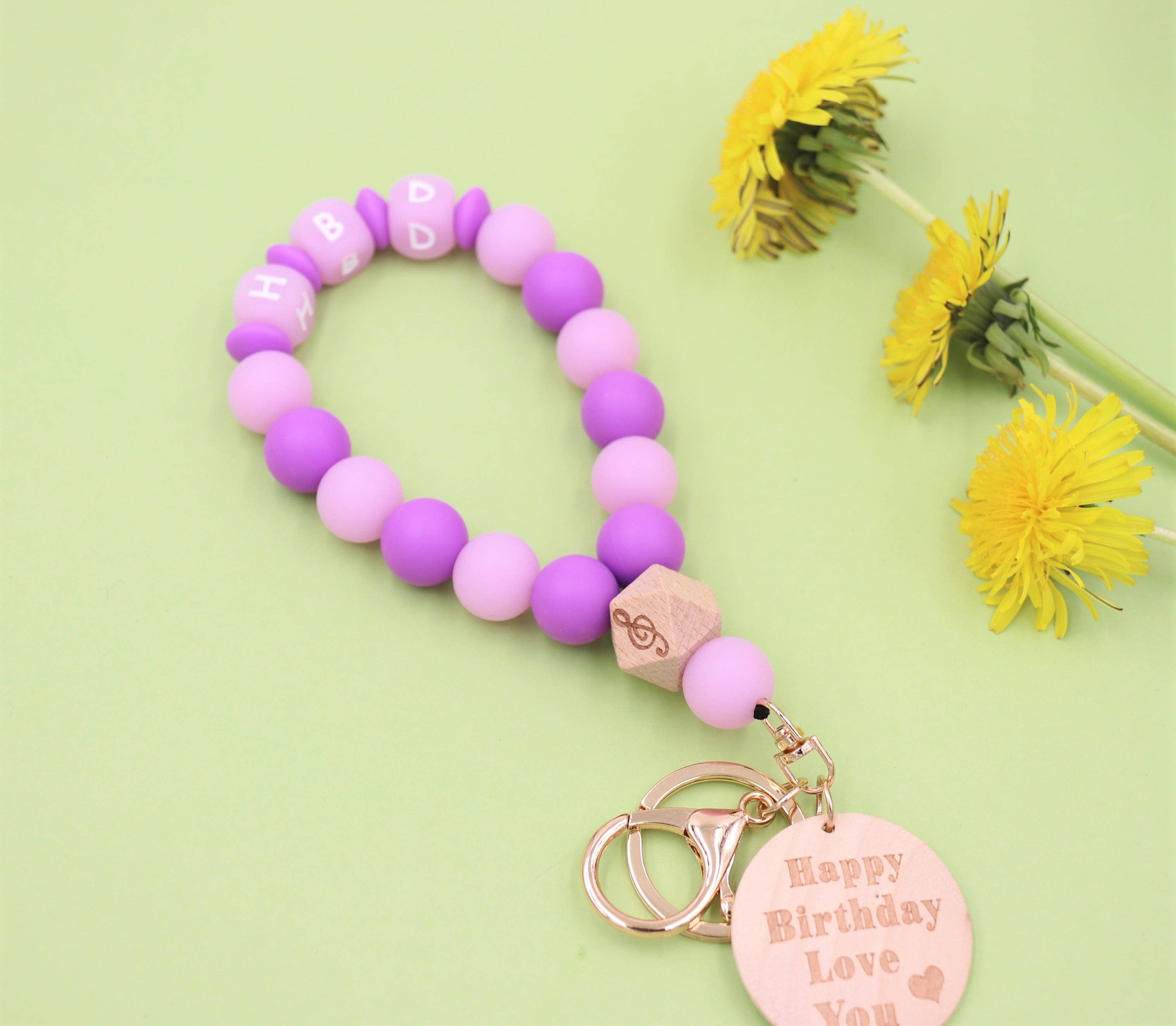 Sparkle Being - Wholesale Keychain Bracelet - Silicone Beaded Wristlet - Glitter Bangle Keychain1