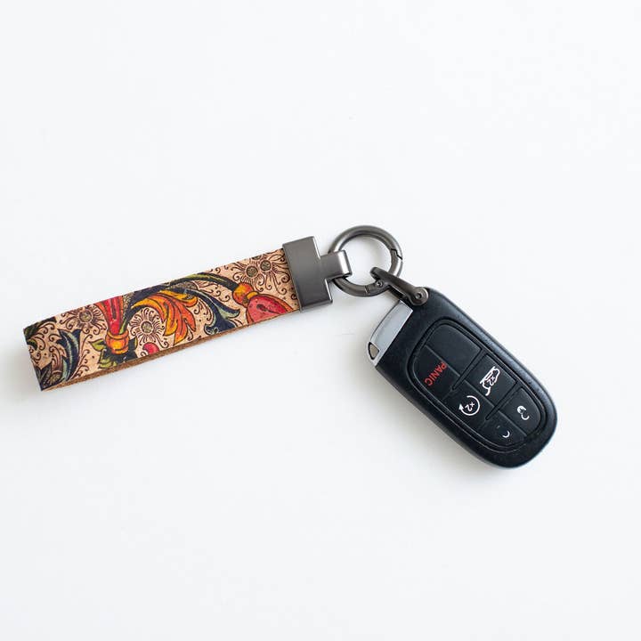 Cork Key Chain w/FOB attachment--Fleur De Lis Pattern for wholesale by KORK & Inspired by KORK