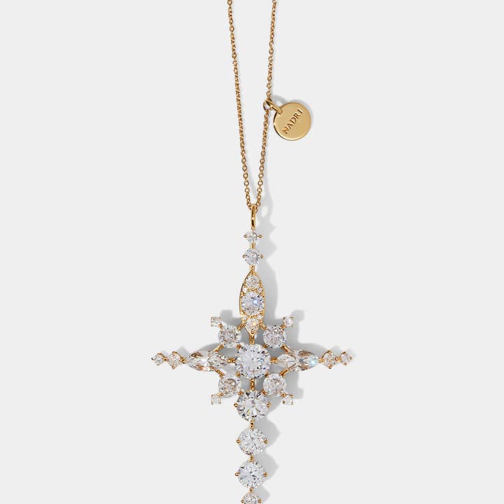 NADRI - Wholesale Pendant/Charm Necklace - GOOD CHEER CZ CROSS ORNAMENT1