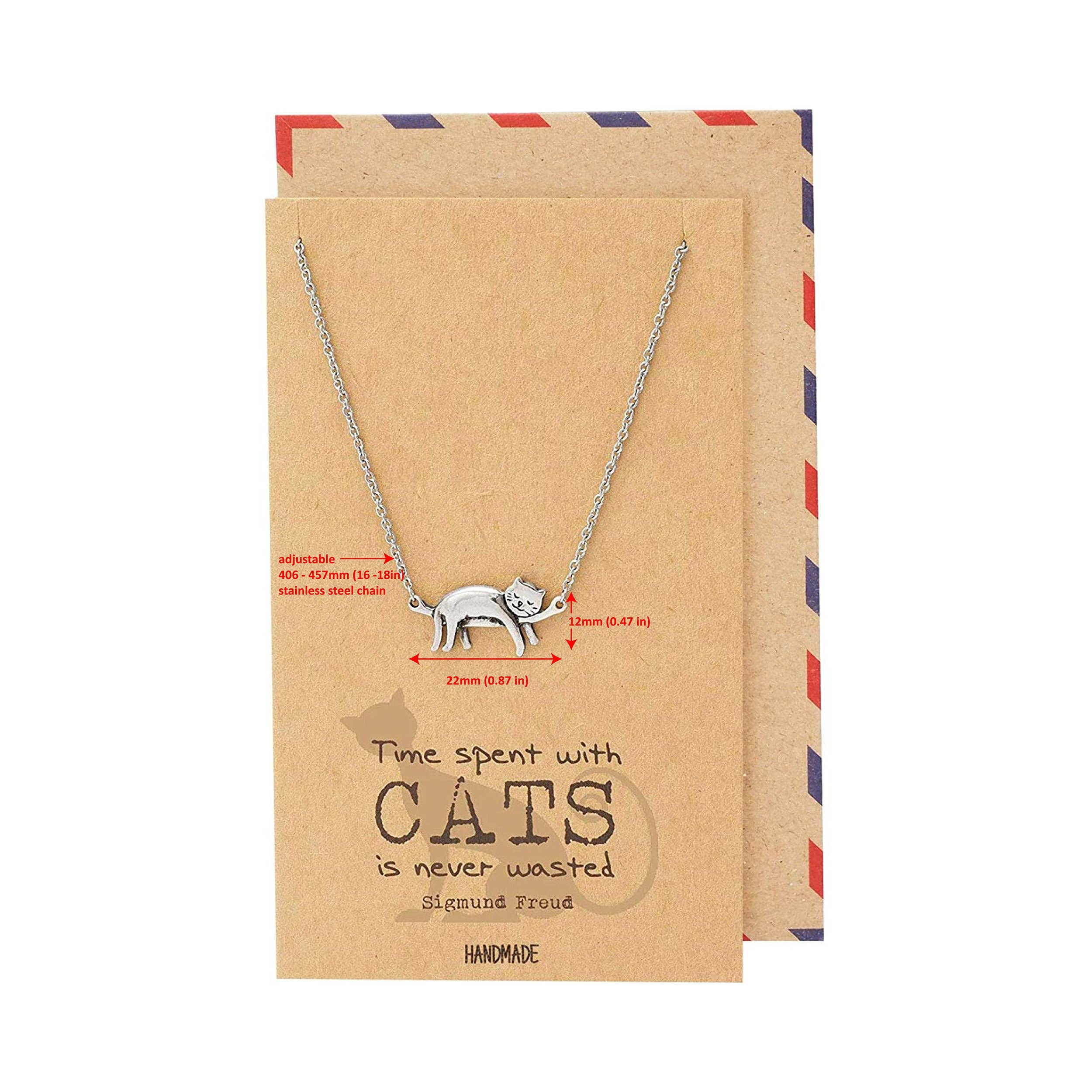 Quan Jewelry - Wholesale Pendant/Charm Necklace - Keira Cat Necklace Quotes Greeting Card, Gifts for Cat Lover3