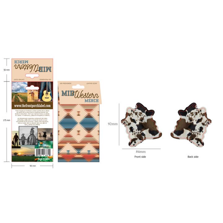 The Front Porch Label - Wholesale Car Freshener - Women's - Brown Cowhide Air Freshener