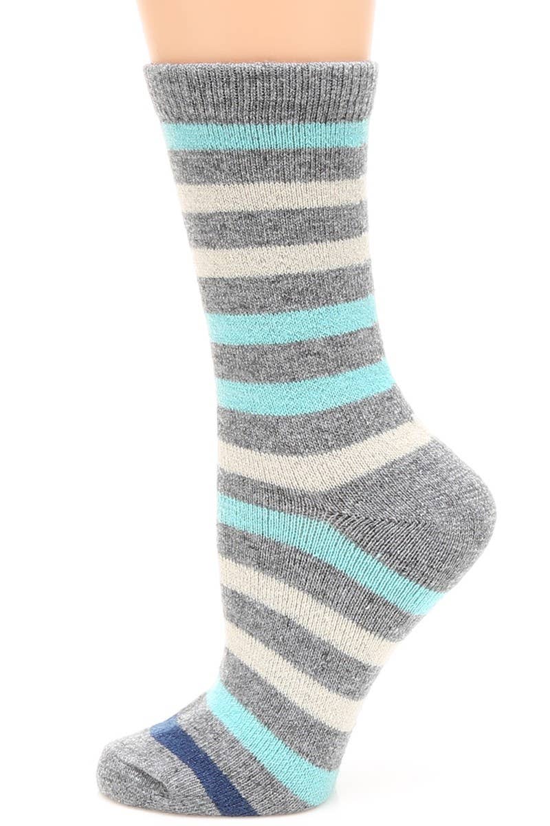 009-RAYAS Calcetines de mujer en mezcla de lana a rayas de venta al por mayor en Faire6