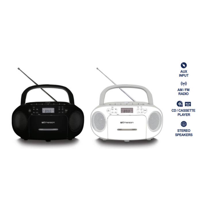 JupiterGear Home - Wholesale Speakers - Emerson Portable CD/Cassette Boombox with AM/FM Radio18