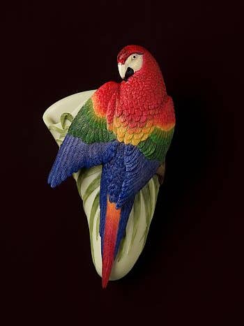 Macaw Parrot Wall Vase (minimum of 2 Per Design) for wholesale by Ibis and Orchid Design