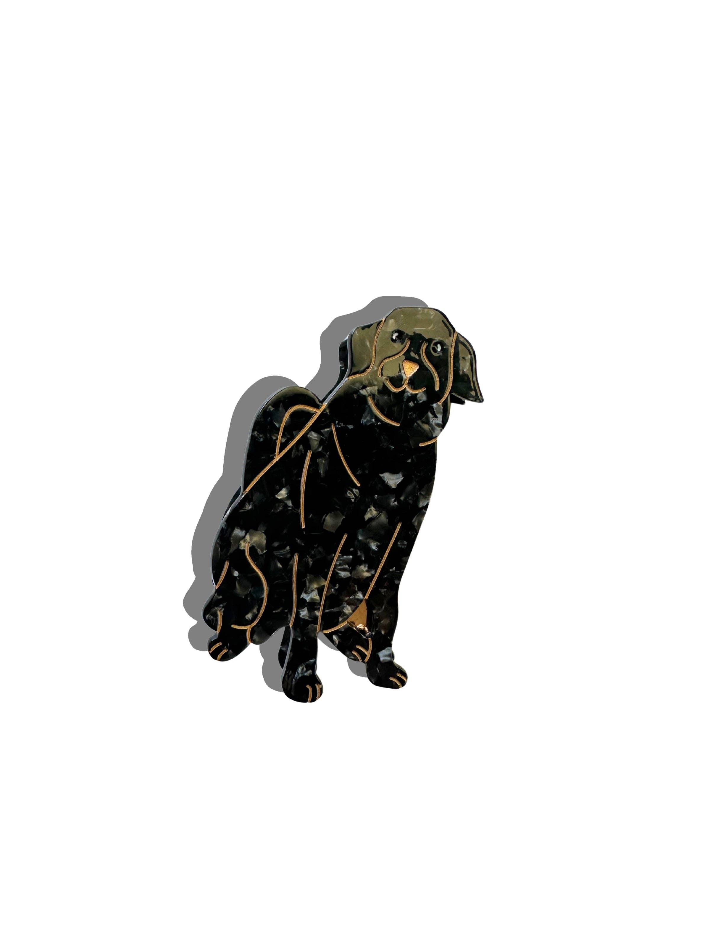 Solar Eclipse - Vente Pince à cheveux – femme - Pince à cheveux en forme de griffe de chien Golden Retriever peinte à la main | Écologique3