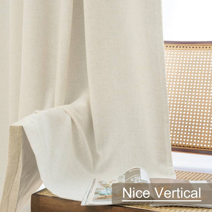 DriftAway - Wholesale Curtain - 100% Blackout Natural Linen Curtains for Bedroom 2 Panels7