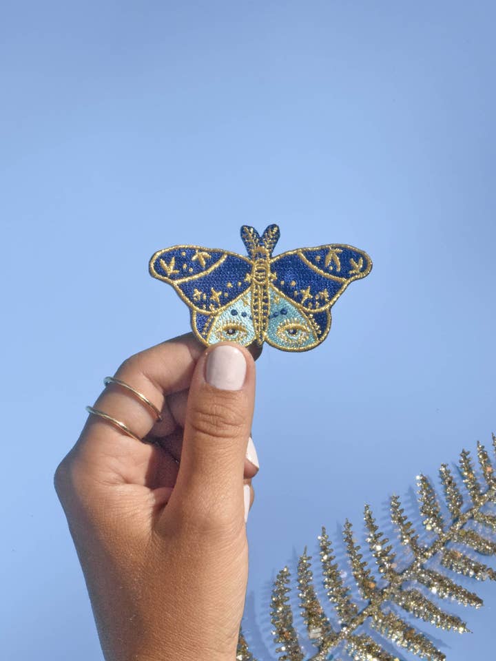 Golden Butterfly Iron-On Patch for wholesale by MALICIEUSE