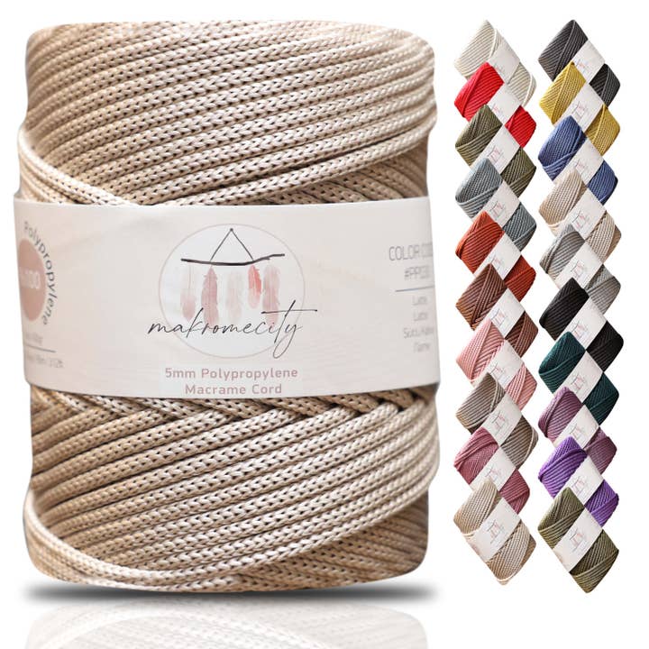 Corde de macramé en polypropylène 5 mm x 104 yards (311 pieds) pour la vente par Makromecity