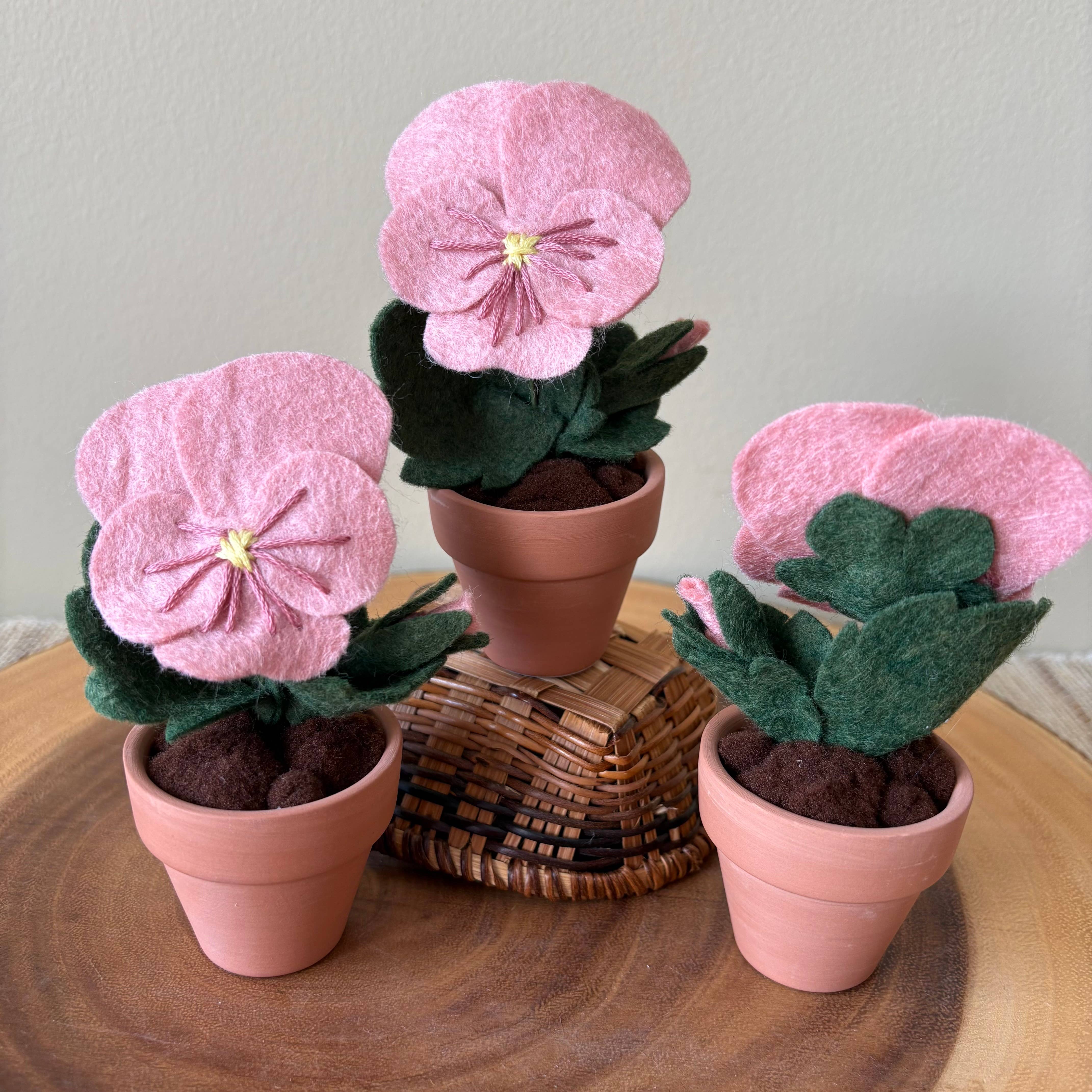 ForgetBKnot - Wholesale Artificial Flowers - Pansy Felt Forever Flower2