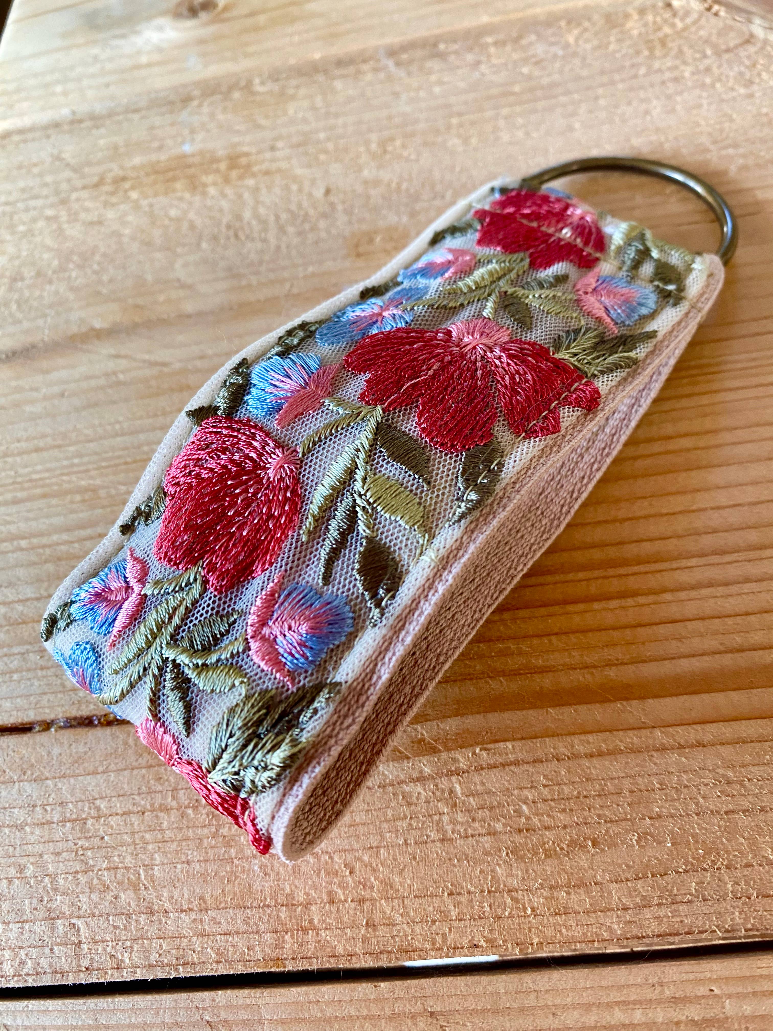 Temple of Treasure - Wholesale Keychain - Women's - Rosebud flora ~ floral fabric keychain ~ gifting 2