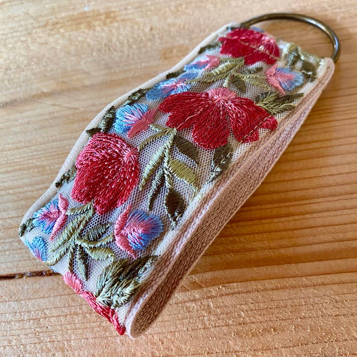 Temple of Treasure - Wholesale Keychain - Women's - Rosebud flora ~ floral fabric keychain ~ gifting 2