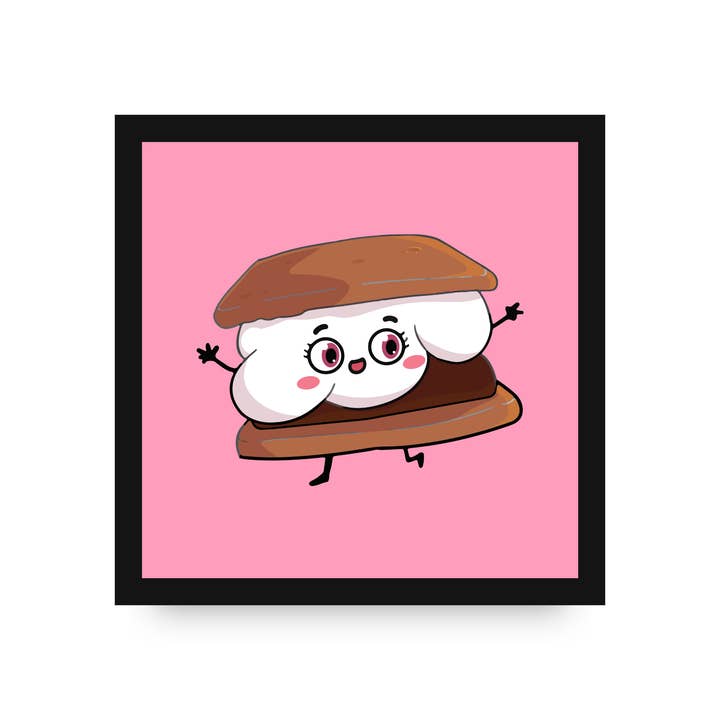 Summer the S'more Framed Canvas by Dancing Littles Jungle for wholesale by Dancing Littles Jungle
