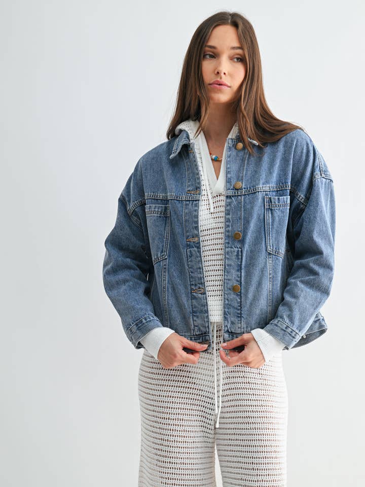 Boxy Denim Trucker Jacket for wholesale by Mono B
